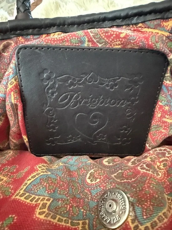 Brighton Rita Woven Jute Tote Bag with Brown Braided Handles - Picture 2 of 8